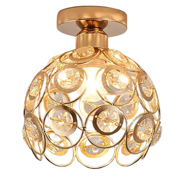 Aufhängung Flur Fancy Gold - Elegante Deckenlampe aus Gold und Kristall für Flur