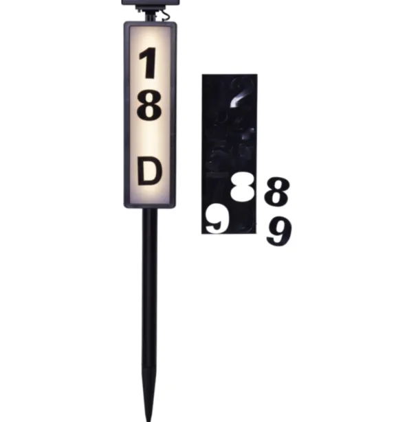 Star Trading Solar Wegbeleuchtung Pathy mit Hausnummer Höhe 73 cm - warmweiß