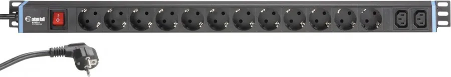 Adam Hall Accessories 874714 Stromverteiler 1 HE 12 Dosen