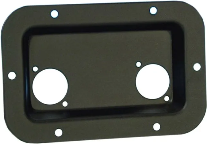 Adam Hall Hardware 8708 BLK Einbauschale schwarz für 2 XLR oder Speakon Bu