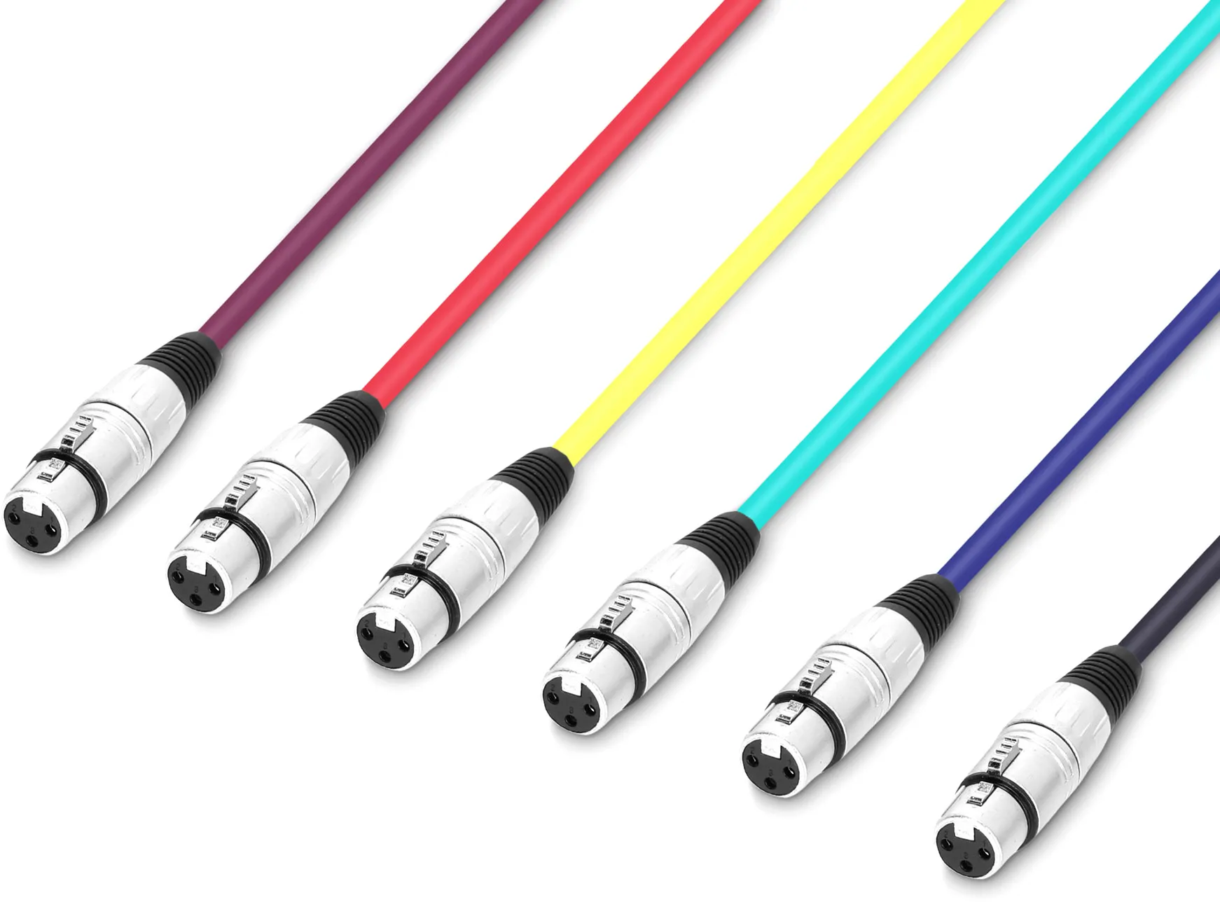 Adam Hall Cables 3 STAR MMF 0050 SET - 6er Set Mikrofonkabel XLR female auf XLR male 0,5 m