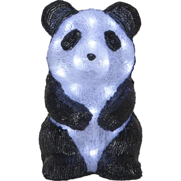 Star Trading Niedlicher LED-Acrylfigur Crystalo Panda Höhe 27 cm 20 weiße LEDs 1.5W IP44