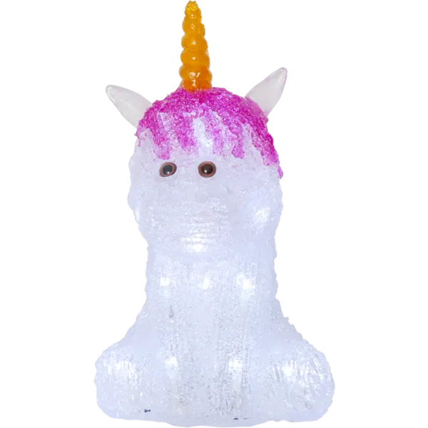 Star Trading Wunderschöne LED-Acrylfigur Crystaline Einhorn Höhe 25 cm 20 weiße LEDs 0.24W IP20