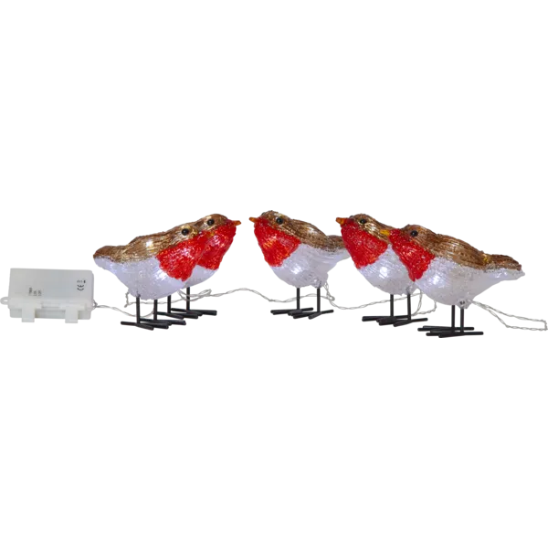 Star Trading LED-Acrylfigur Crystalo 5x Vögel außen Länge 130 cm IP44 - kaltweiß