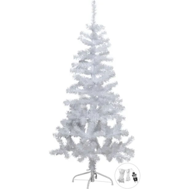 Star Trading LED Weihnachtbaum M Alvik 150 x 72 cm Innen- und Außen Crispy-Weiß inkl. 80er-Lichterkette