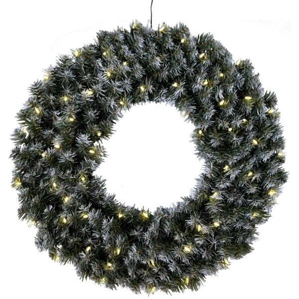 Star Trading LED Türkranz mit Schneeeffekt Ø 70 cm 60 warmweißen LEDs