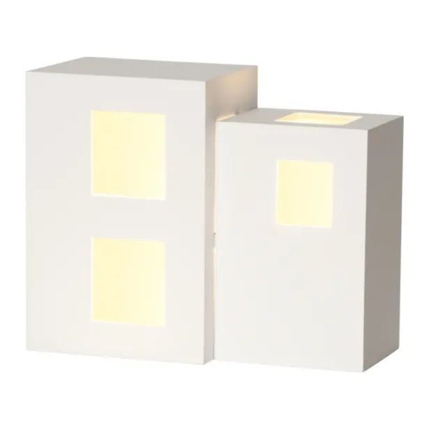 Star Trading Tischleuchte CUBE E14 Höhe 24.5 cm IP20 mit Schalter weiß - ohne Leuchtmittel