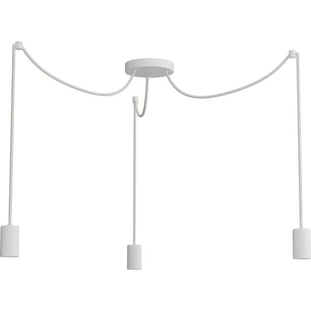 SEGULA LED Pendelleuchte SPYDER 3-WAVE 3-flammig E27 3x1,5m weiß - ohne Leuchtmittel
