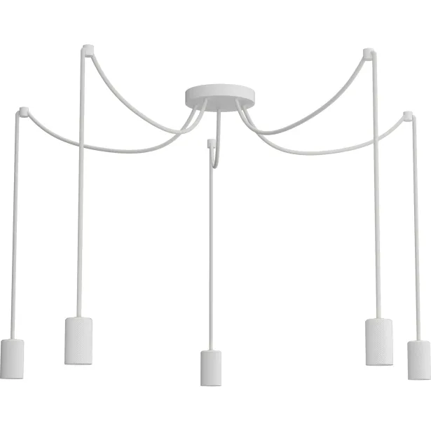 SEGULA LED Pendelleuchte SPYDER 5-WAVE 5-flammig E27 5x1,5m weiß - ohne Leuchtmittel