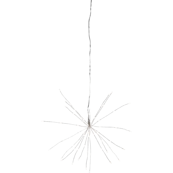 Star Trading 3D-LED-Hängestern Firework 1,5 m Zuleitung 60 Daylight LEDs 0,6W batteriebetrieben silber