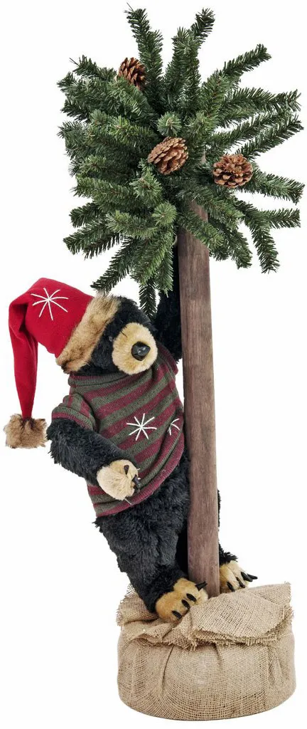 EUROPALMS Weihnachtsbär, mit Tanne, 105cm