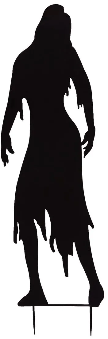 EUROPALMS Silhouette Metall Zombie Frau, 135cm