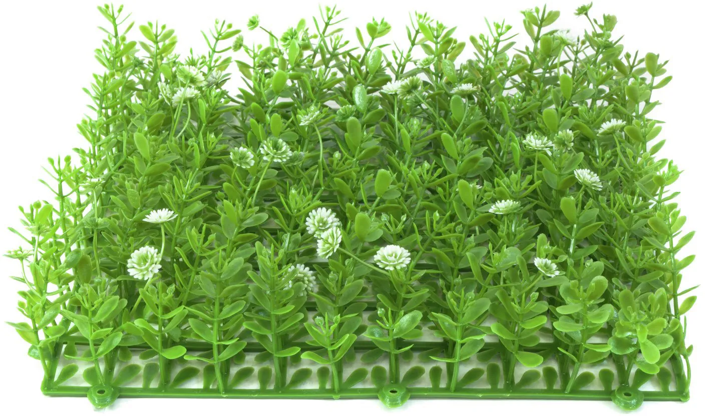 EUROPALMS Buchsmatte, künstlich, grün-weiß, 25x25cm