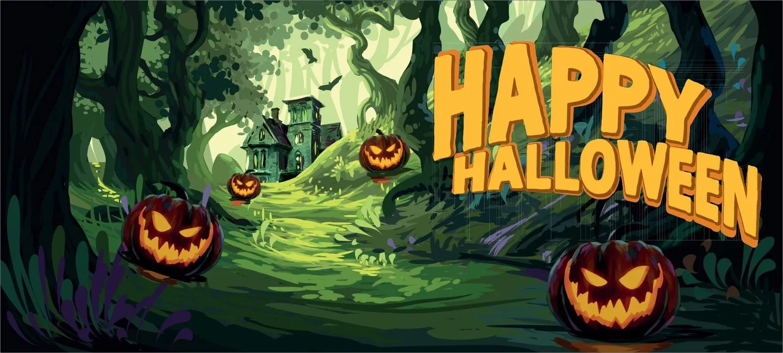 EUROPALMS Halloween Banner, Geisterwald, 400x180cm