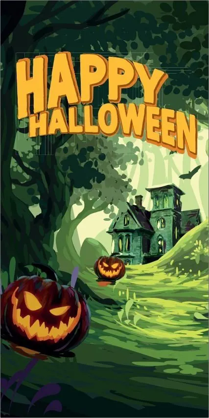 EUROPALMS Halloween Banner, Geisterwald, 90x180cm