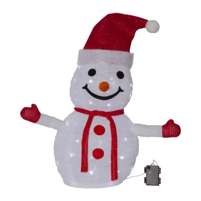 Star Trading LED Schneemann Tecidy Höhe 70 cm IP44 45 kaltweiße LEDs batteriebetrieben Weiß
