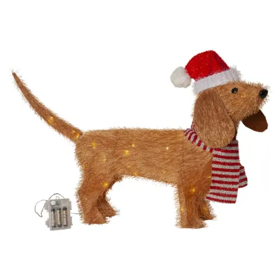 Star Trading LED Hund Tecidy Höhe 42 cm IP44 45 warmweiße LEDs batteriebetrieben Braun