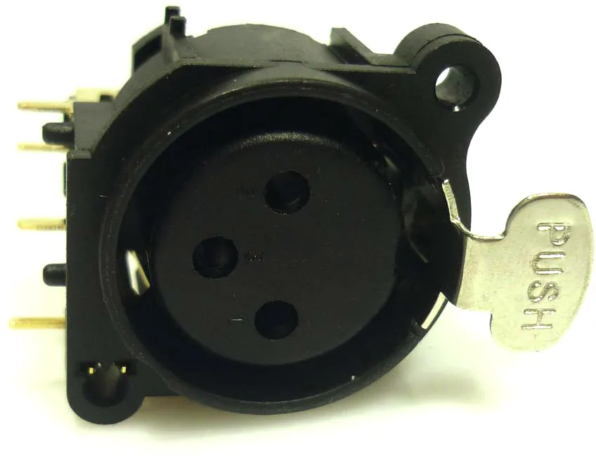 Einbaubuchse XLR 3-Pol 4-Pins gebogen