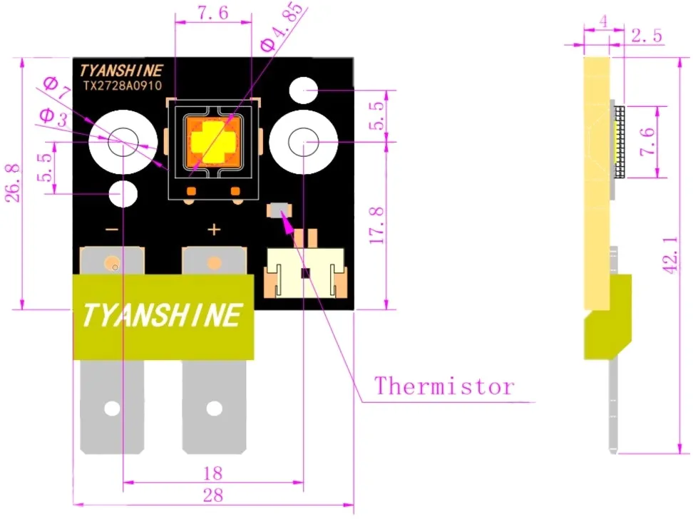 Ersatzteil LED COB 100W 8000K TSL-1000 (TX-2728W70FC120-NUVENG-A01)