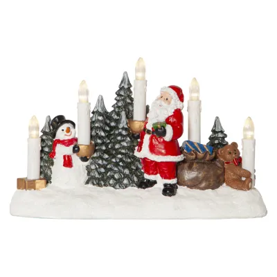 Star Trading Weihnachtsmannund seine Freunde Merryville länge 29.5 cm 5-flammig batteriebetrieben IP20