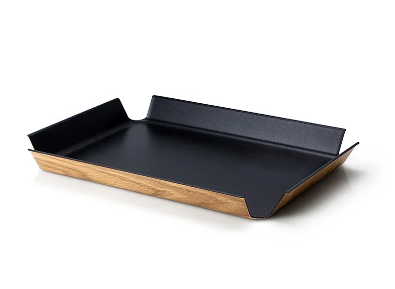 Rutschfestes Tablett schwarz | 54,5 x 40 x 5 cm