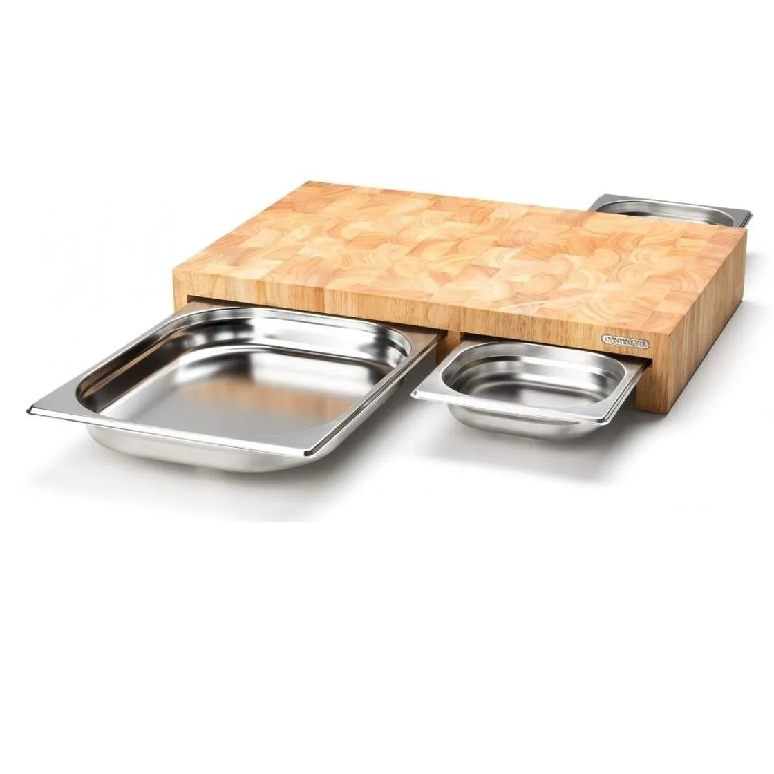 Multifunktionsbrett mit 3 Edelstahl-Schubl. | 50 x 32,5 x 8cm