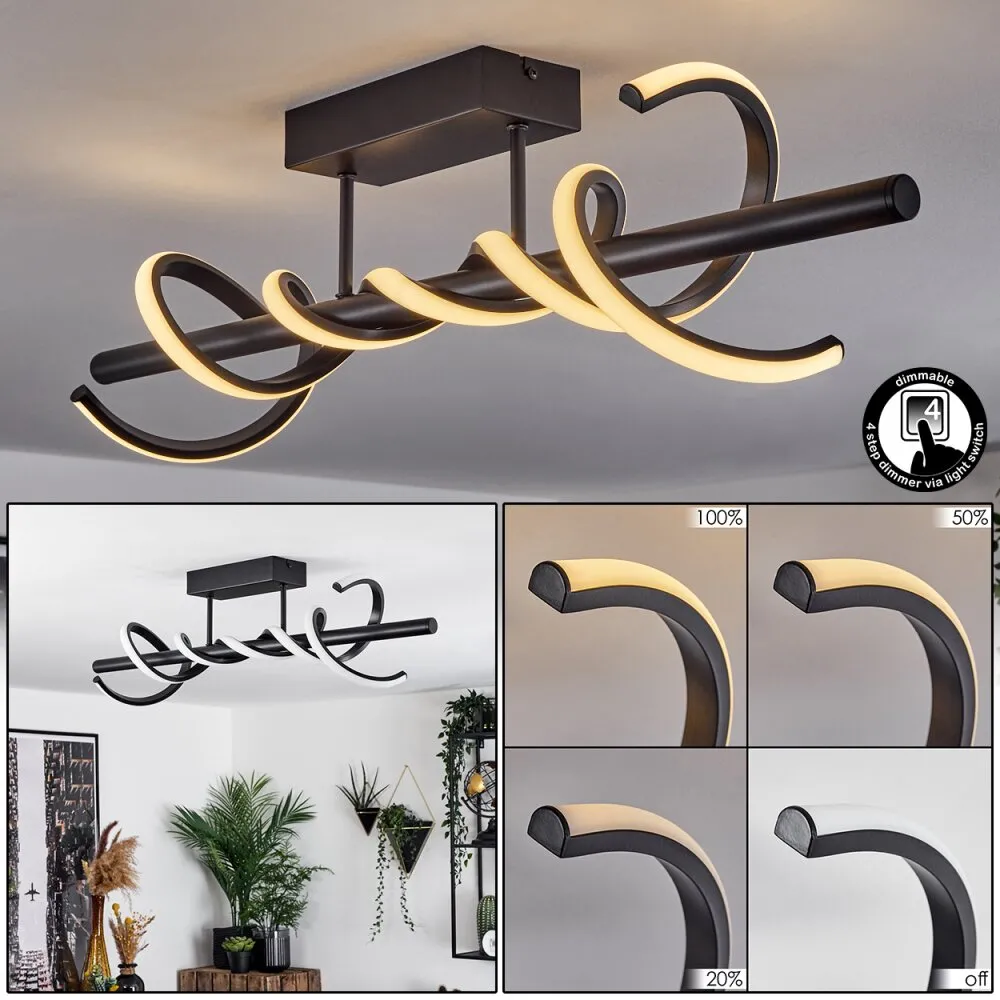 Alvarim Deckenleuchte LED Schwarz, 1-flammig