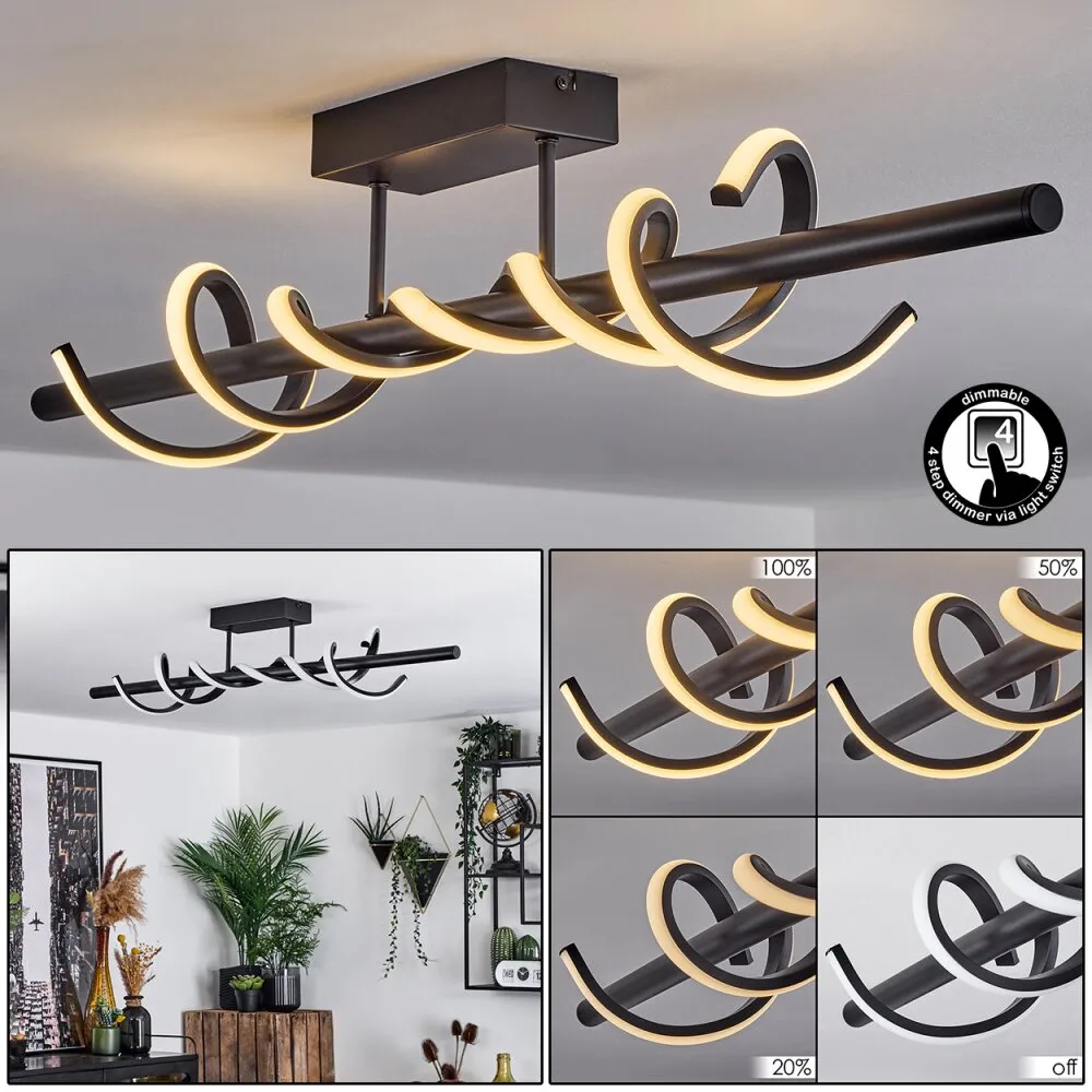 Alvarim Deckenleuchte LED Schwarz, 1-flammig H3670194