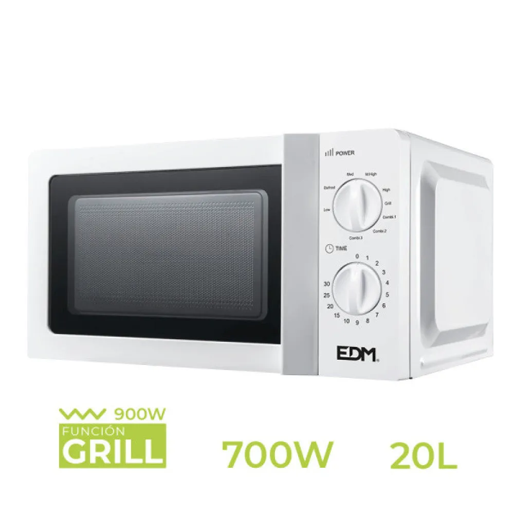 Mikrowelle mit Grill 20 l 700 W 45 x 32 x 23,5 cm Edm [E3-07408]