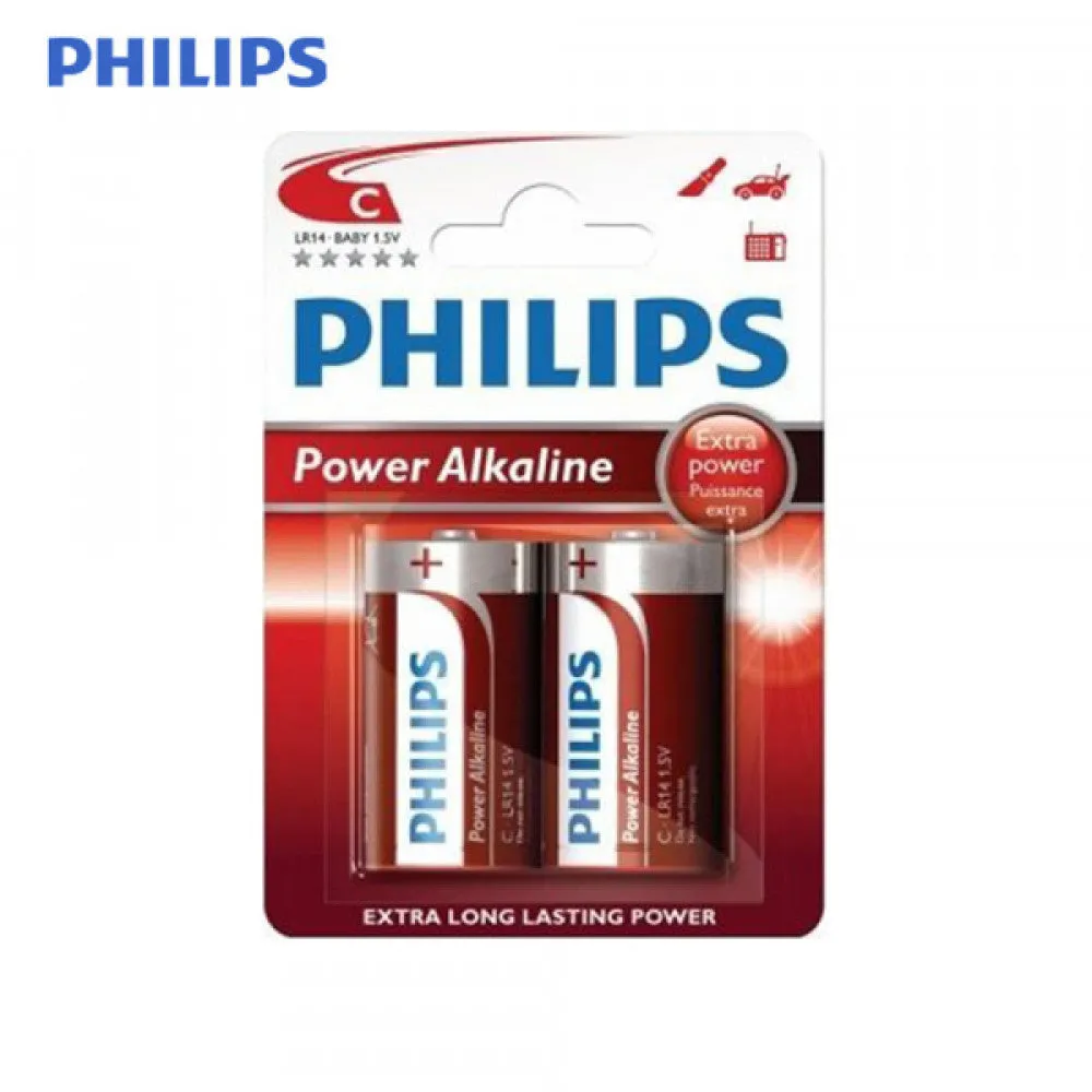 Alkalibatterie Philips C LR14 1,5 V (Blisterpackung 2 Einheiten) [E3-38402]