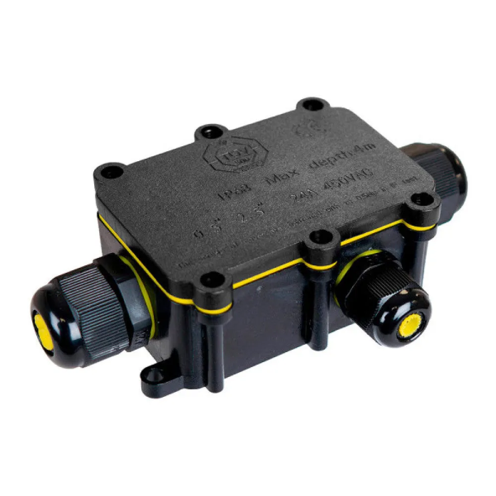 Antennen-Anschlussdose für den Außenbereich wasserdicht mit 3 IP68-Kabelverschraubungen für den Außenbereich Black Series Solera