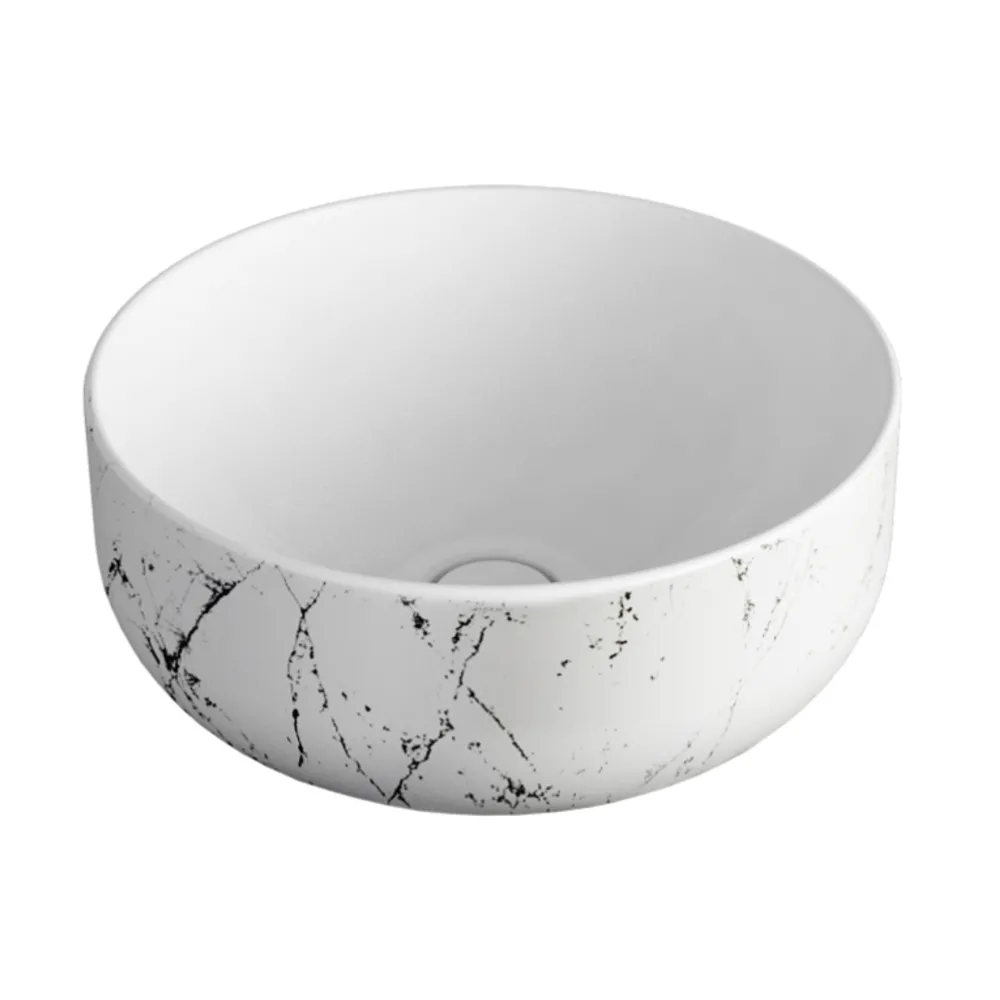 Aufsatzwaschtisch 45 rund Statuario Decori Simas