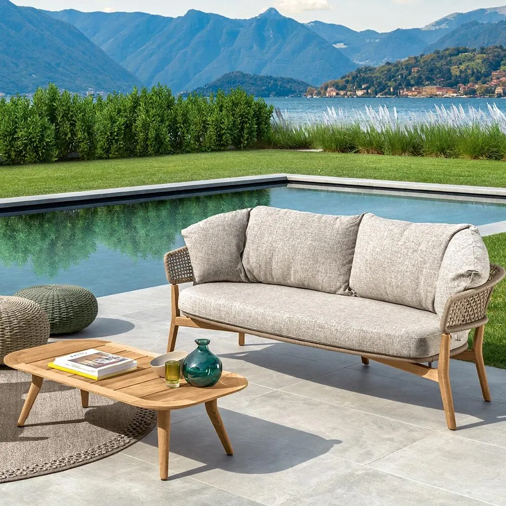 Zweisitzer-Sofa für draußen Moon//Teak Talenti