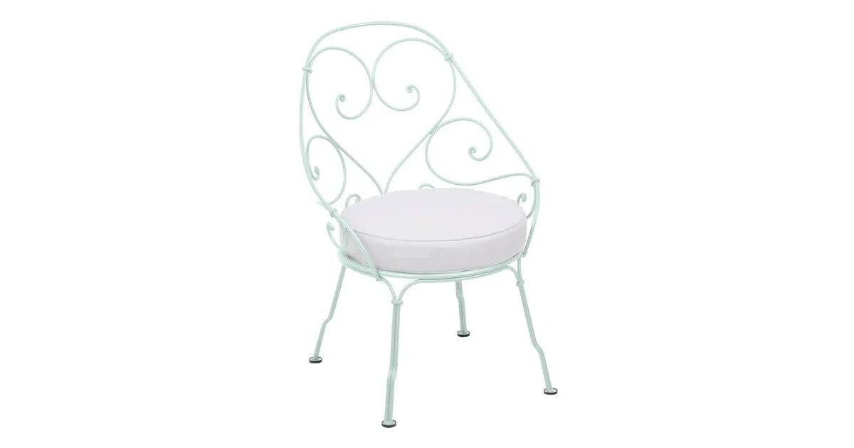 1900 Cabriolet Gartenstuhl mit Sitzkissen