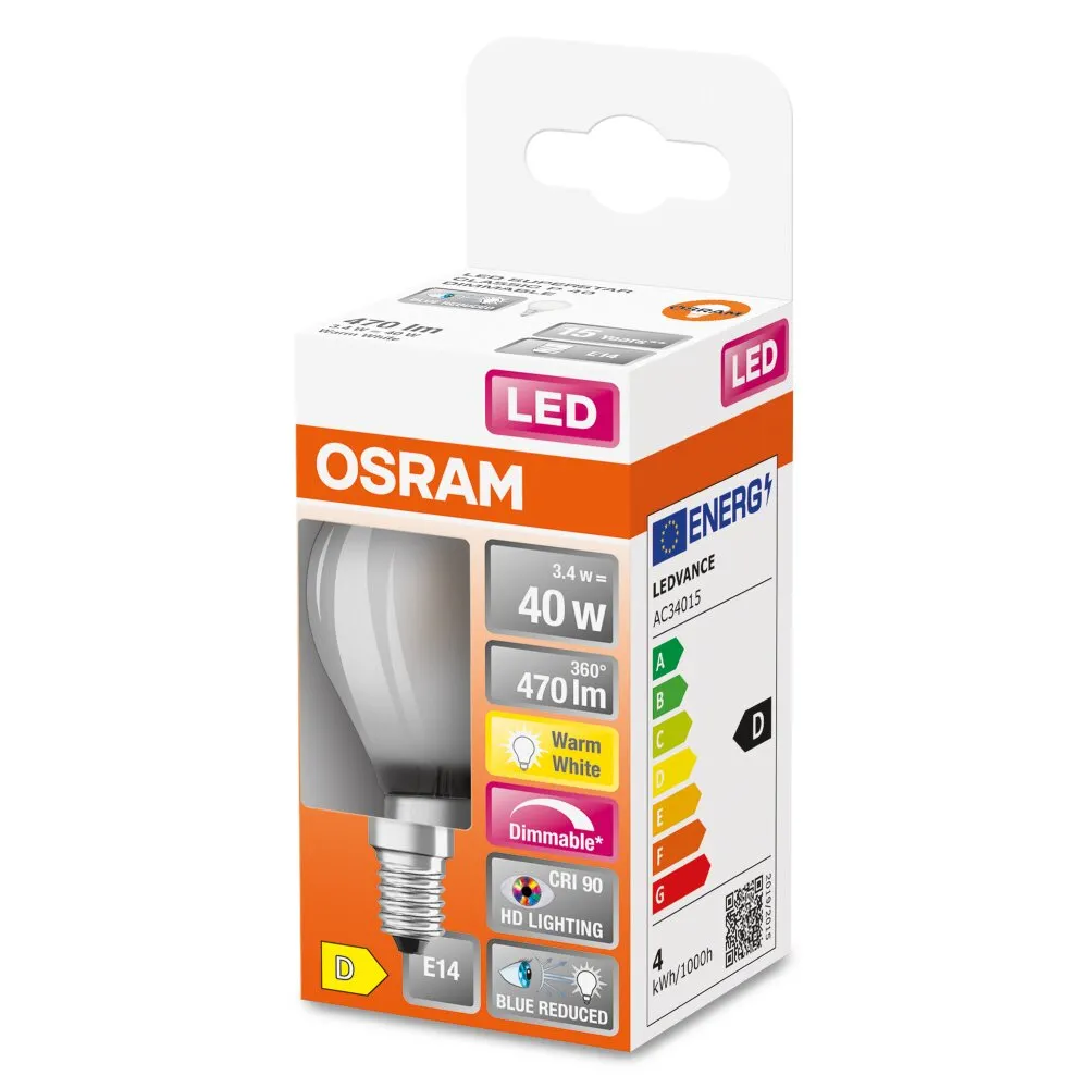 OSRAM SUPERSTAR LED E14 3,4 Watt 2700 Kelvin 470 Lumen 4058075603196