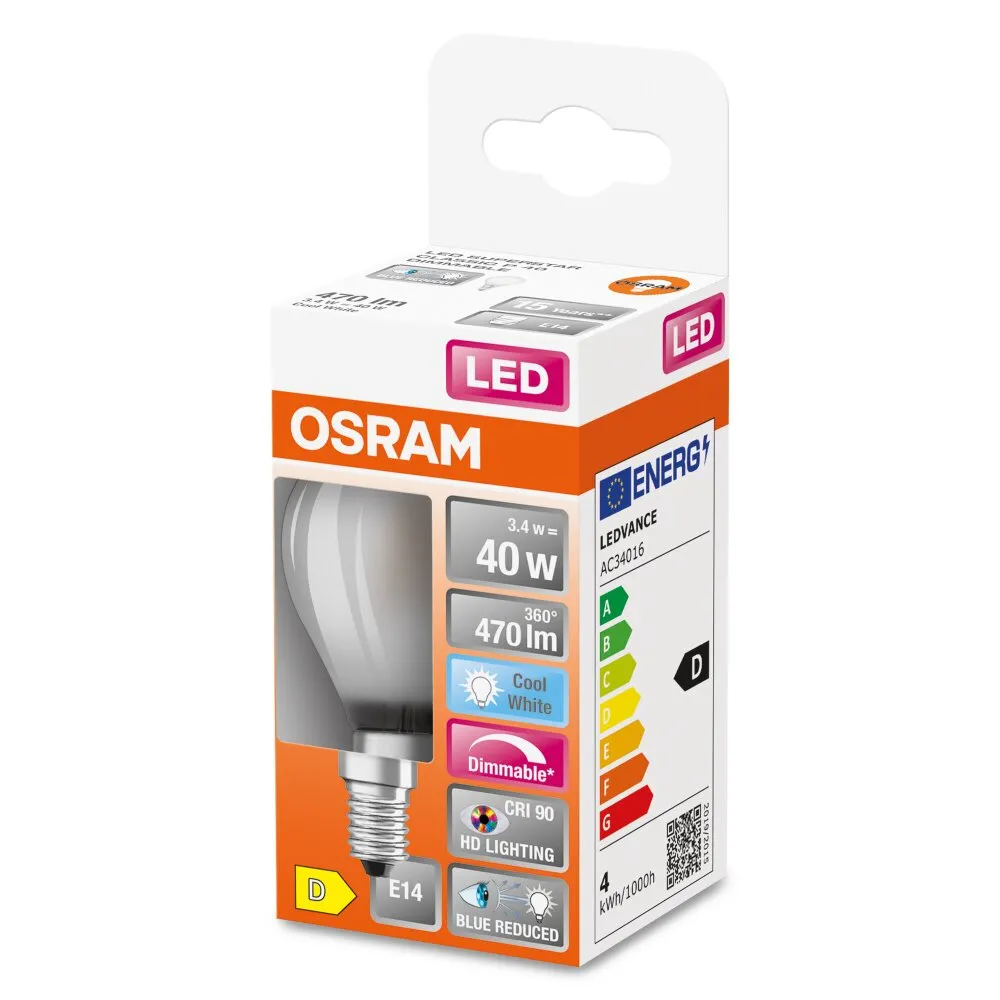 OSRAM SUPERSTAR LED E14 3,4 Watt 4000 Kelvin 470 Lumen 4058075603219