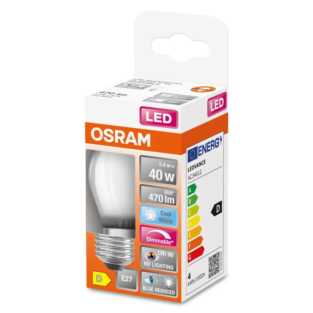 OSRAM SUPERSTAR LED E27 3,4 Watt 4000 Kelvin 470 Lumen 4058075603134