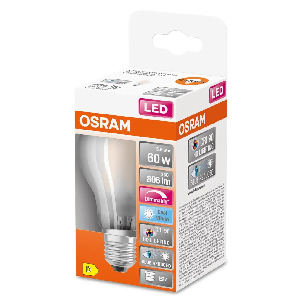 OSRAM SUPERSTAR LED E27 5,8 Watt 4000 Kelvin 806 Lumen 4058075602595