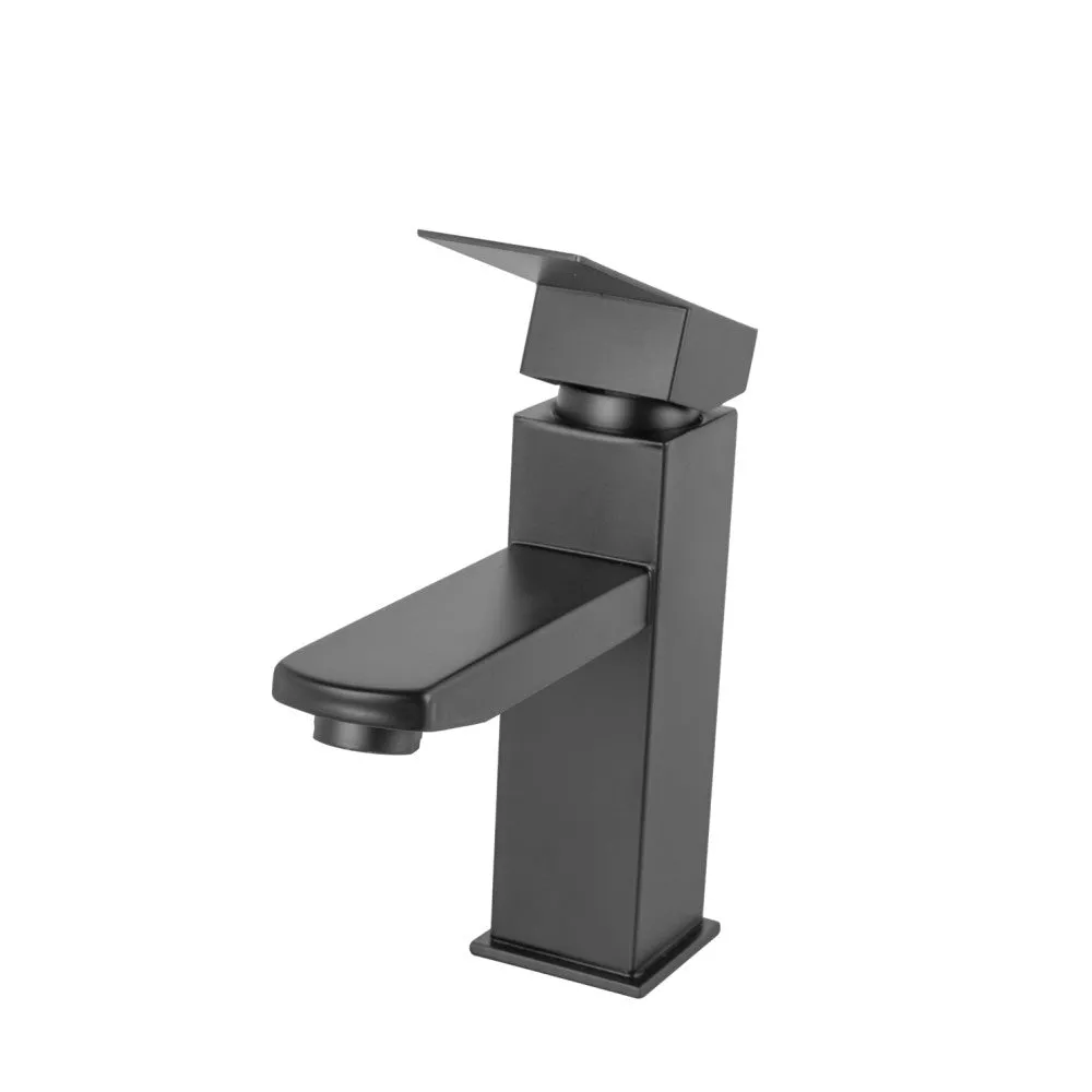 Messing/Zink-Waschtischarmatur, schwarz, Warm-Kaltwasser, Schläuche, niedriger Auslauf, Einhebel [QLI-FA-4311]