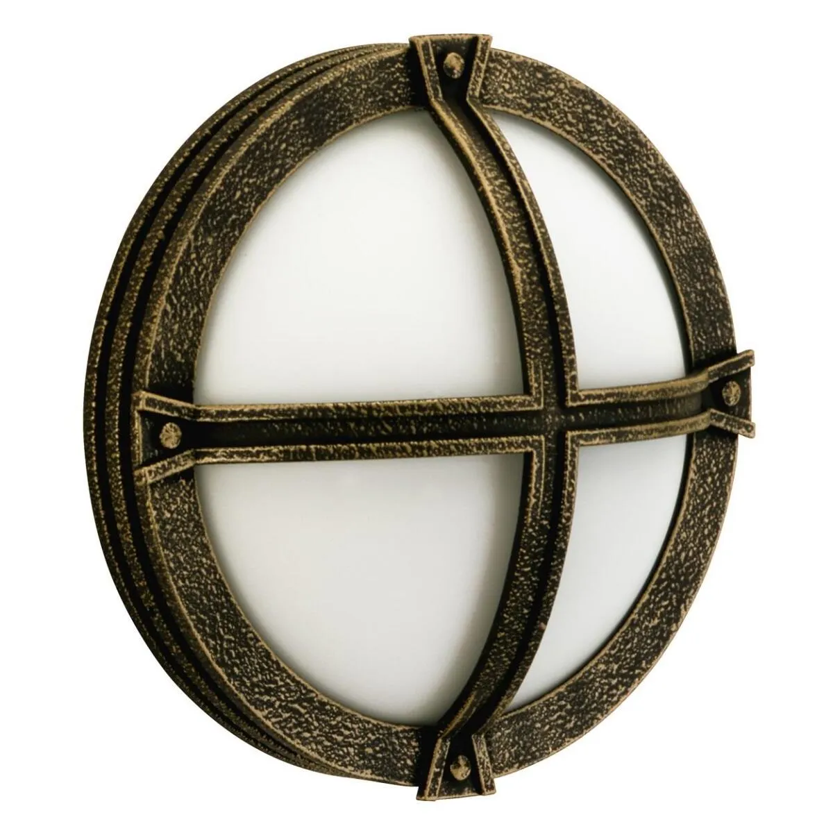 runde Wandleuchte aus Alu braun-messing 28cm Durchmesser