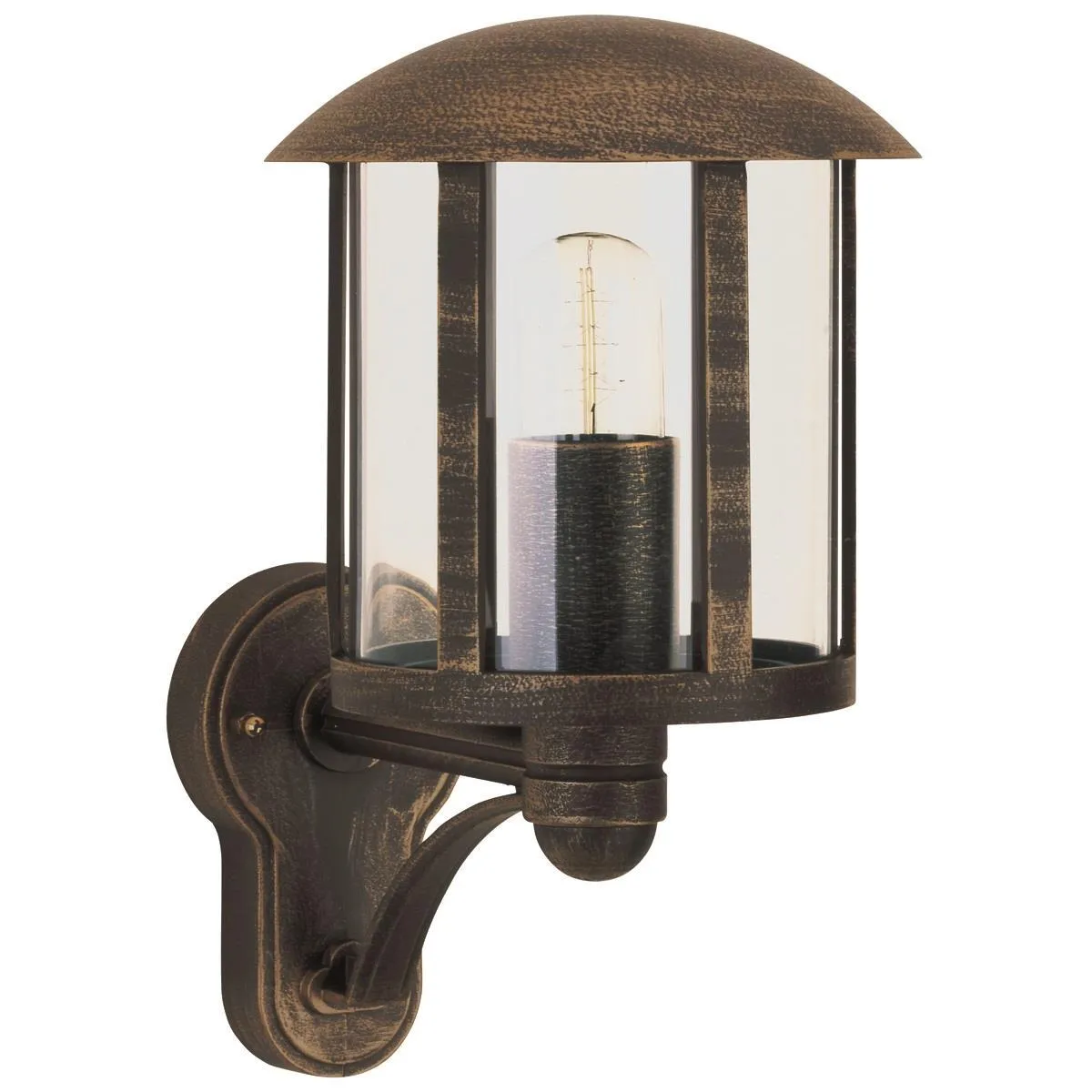 rustikale Wandleuchte, Alu, braun-messing