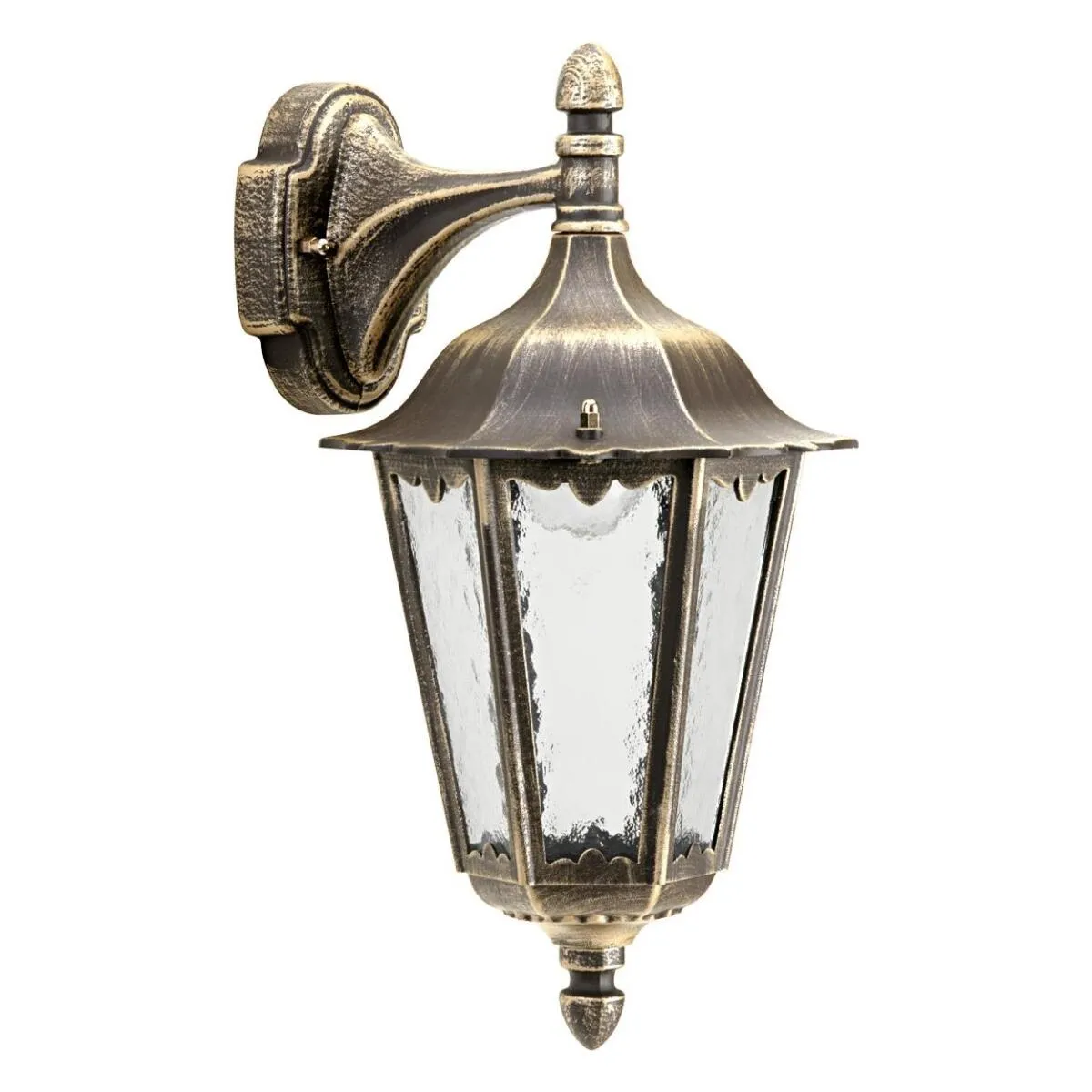 rustikale Wandleuchte, Alu, braun-messing hängend