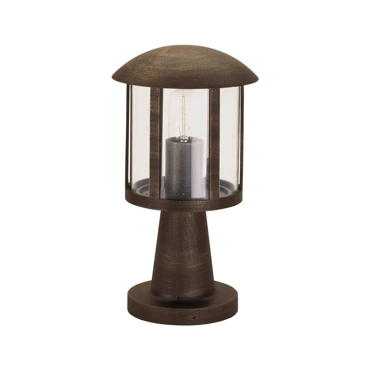 Sockelleuchte, Alu, braun-messing 40cm