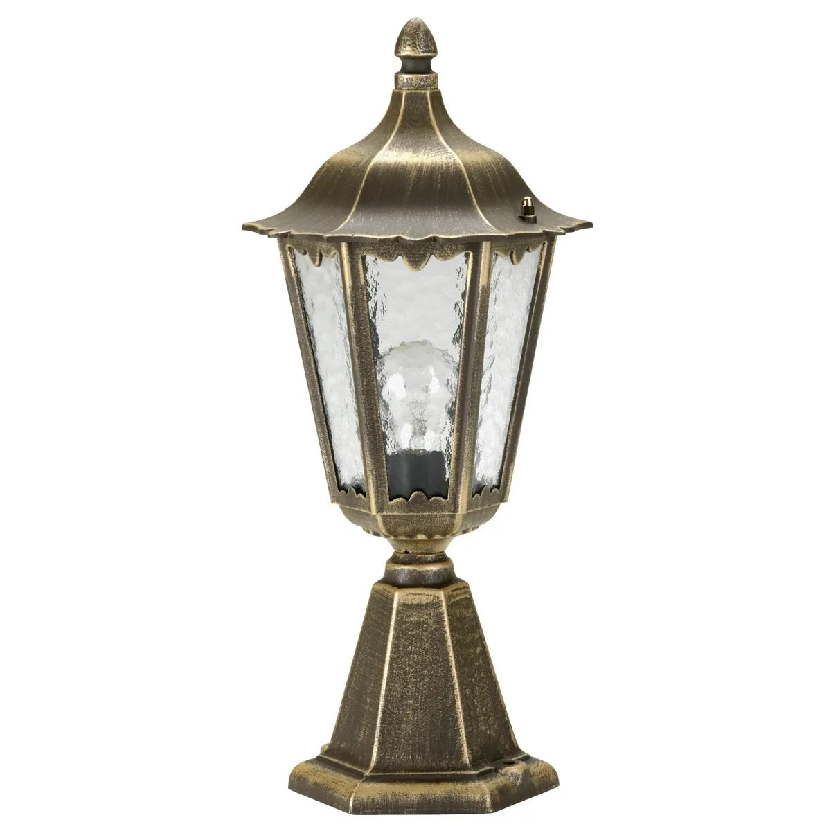 Sockelleuchte, Alu, braun-messing 50cm