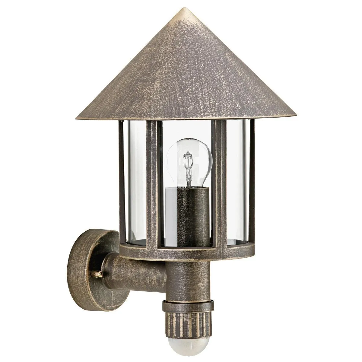 Wandleuchte, mit Bewegungsmelder Alu braun-messing