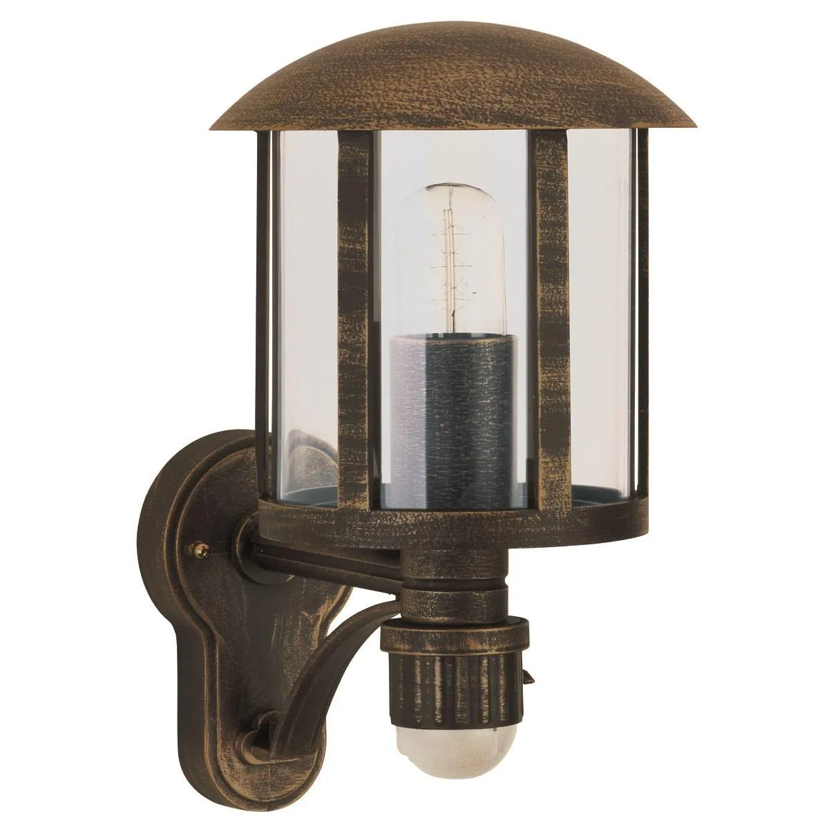 Wandleuchte, mit Bewegungsmelder Alu, braun-messing