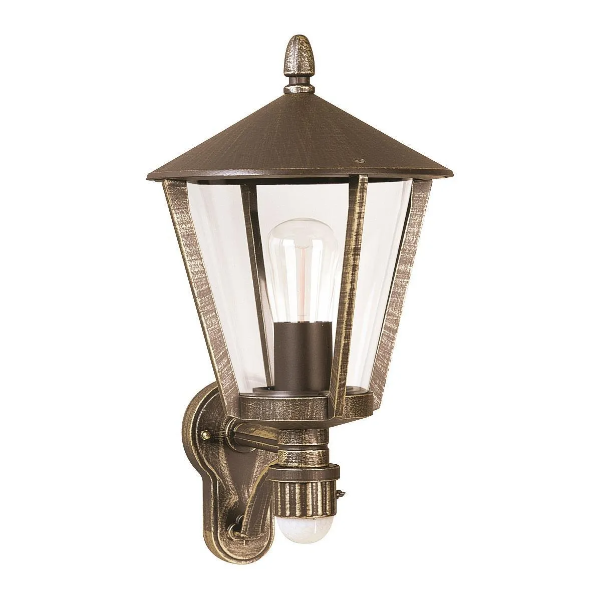 Wandleuchte, mit Bewegunsmelder Alu, braun-messing