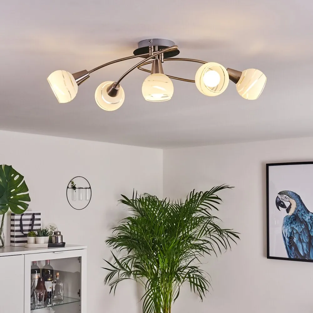 Warga Deckenleuchte LED Nickel-Matt, 5-flammig H3395479