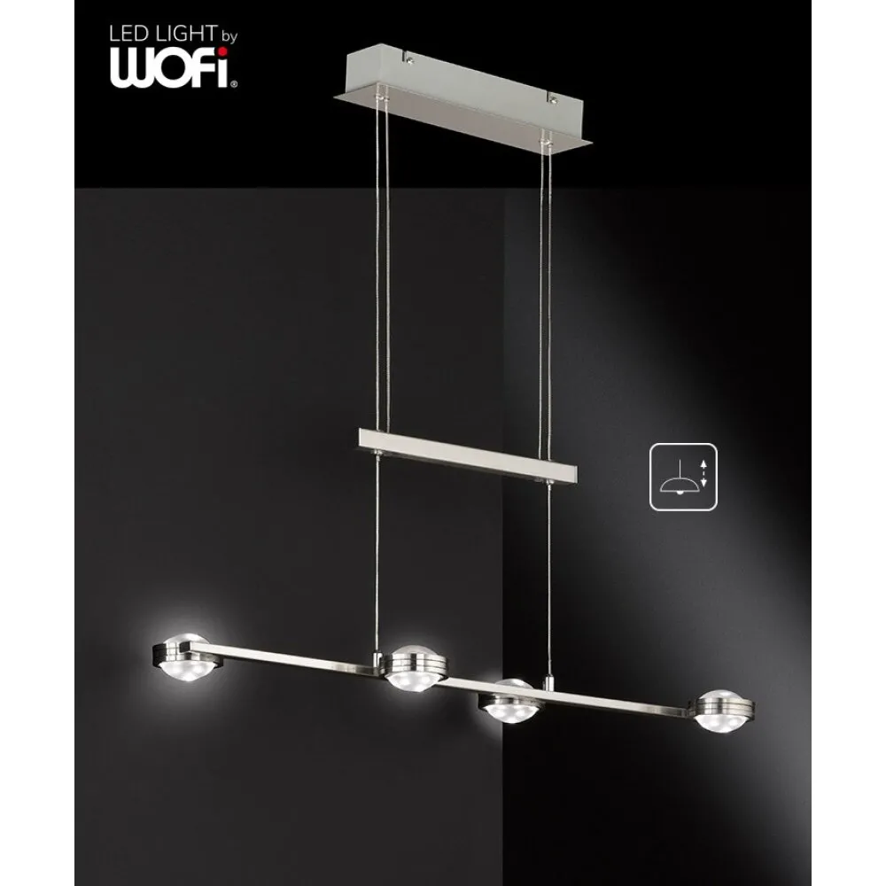 Wofi GAP Pendelleuchte LED Nickel-Matt, 8-flammig