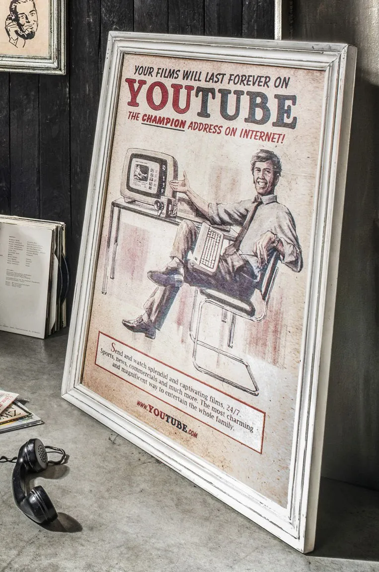 Vintage-Wandbild 74x93cm "Vintage III" Druck auf Holz